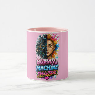 Human Machine Evolution Tasse – AI Kunst Kaffeetas