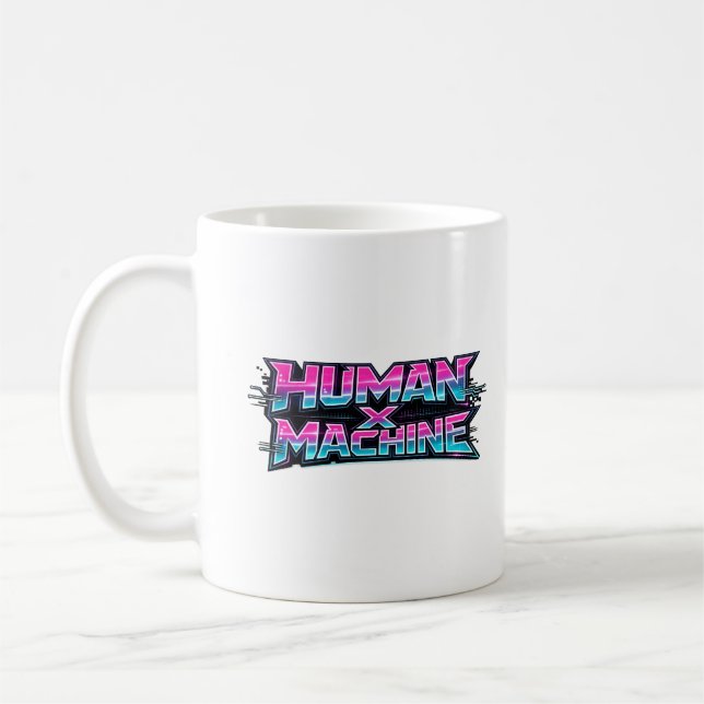 Human × Machine futuristische Tech-Kaffeetasse Kaffeetasse (Links)