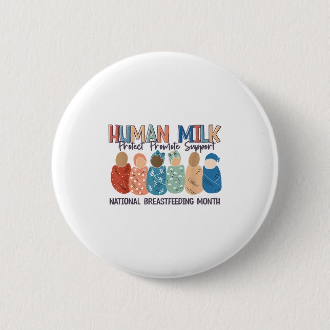 Human Milk Moms Milk S National Breastfeeding Mont Button (Vorderseite)