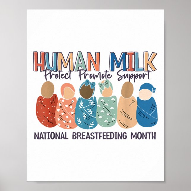 Human Milk Moms Milk S National Breastfeeding Mont Poster (Vorne)