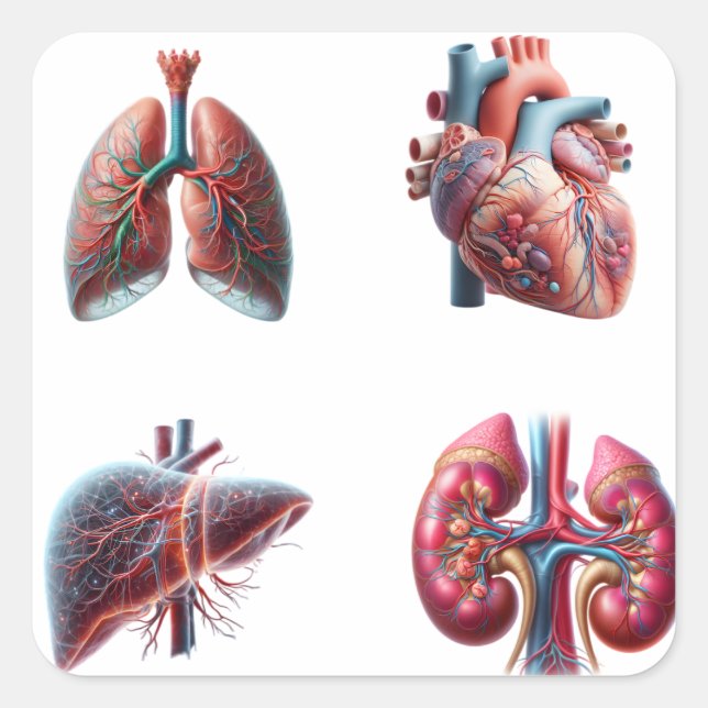 Human Organs 4 Pack Stickers (Vorderseite)