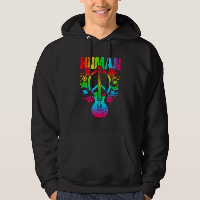 HUMAN Rainbow LGBT Flag Gay Pride Month Lesbian 9 Hoodie (Vorderseite)