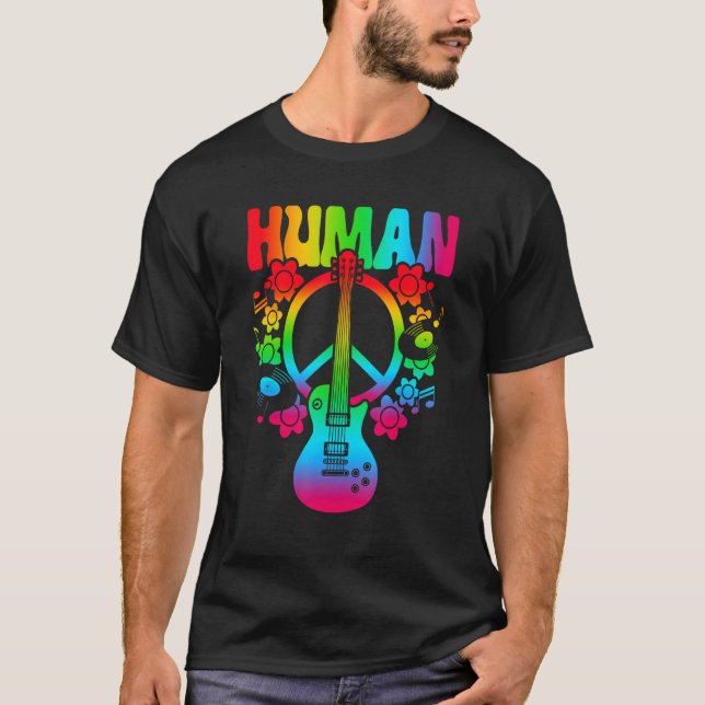 HUMAN Rainbow LGBT Flag Gay Pride Month Lesbian 9 T-Shirt (Vorderseite)