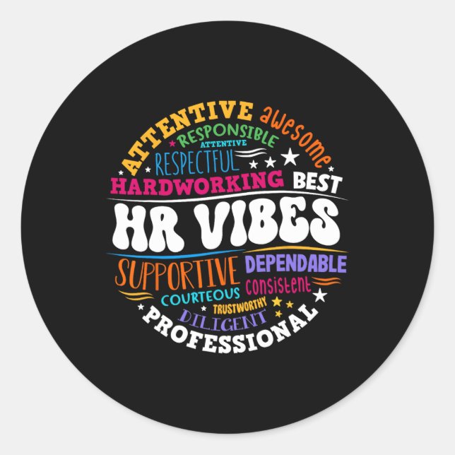 Human Resources Hr Vibes Analyst Employee Apprecia Runder Aufkleber (Vorderseite)