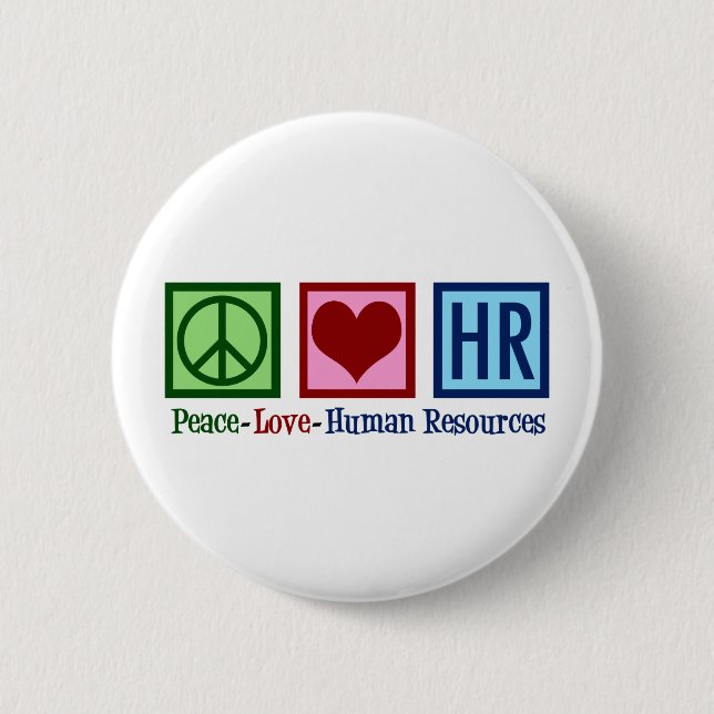 Human Resources Peace Liebe Personalabteilung Button (Vorderseite)