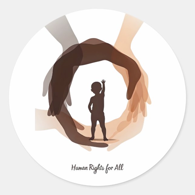 Human Rights for All – Minimal Diversity Circle De Runder Aufkleber (Vorderseite)