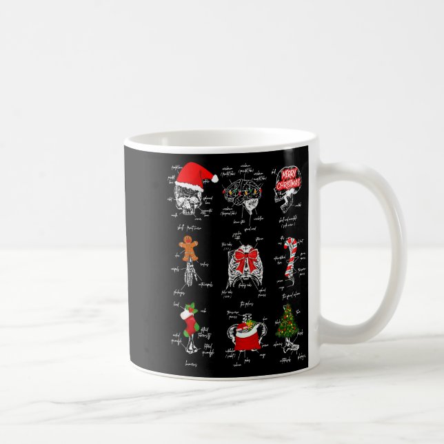Human Skeleton Anatomy Christmas Medical Student X Kaffeetasse (Rechts)