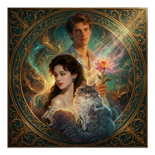 Human Soul Cat – Glänzendes Fantasy-Poster Poster (Vorderseite)