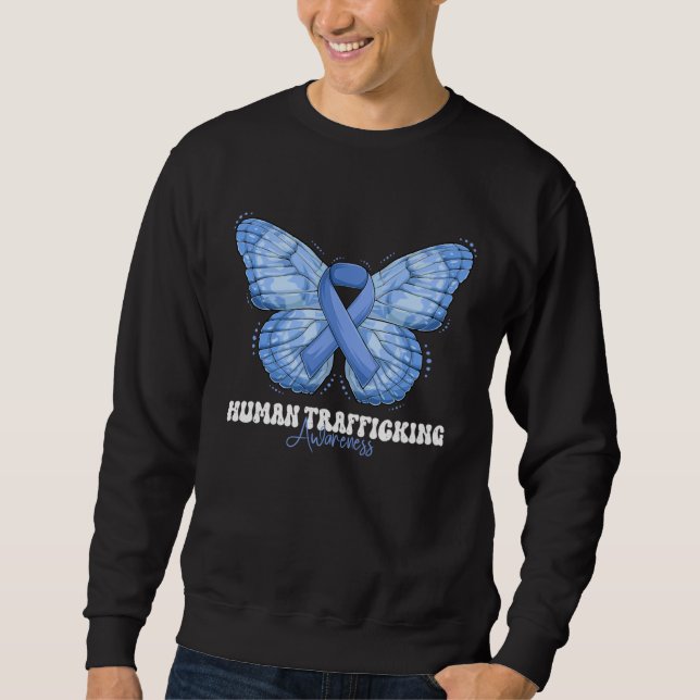 Human Trafficking Awareness Month Blue Ribbon Butt Sweatshirt (Vorderseite)