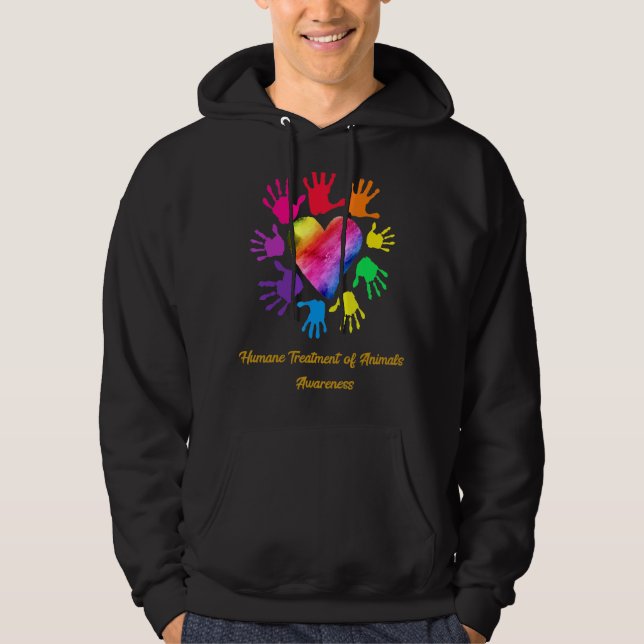 Humane Behandlung von Tieren Hoodie (Vorderseite)