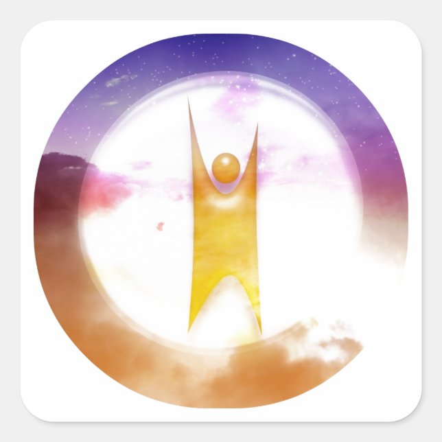 Humanismus-Symbol Quadratischer Aufkleber (Vorderseite)