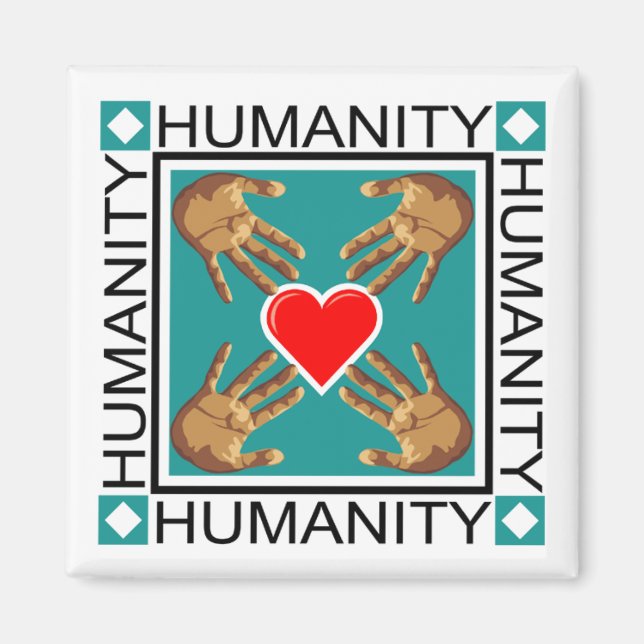 Humanity Briefmarke Magnet (Vorne)