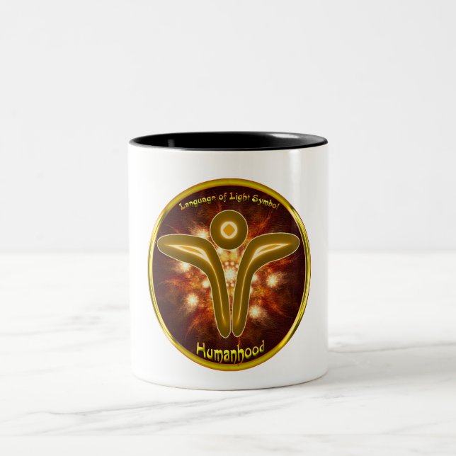 Humanity Symbol Art Zweifarbige Tasse (Mittel)