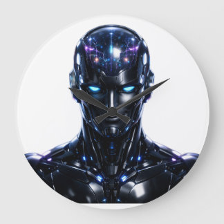 humanoid AI robot Reloj Große Wanduhr