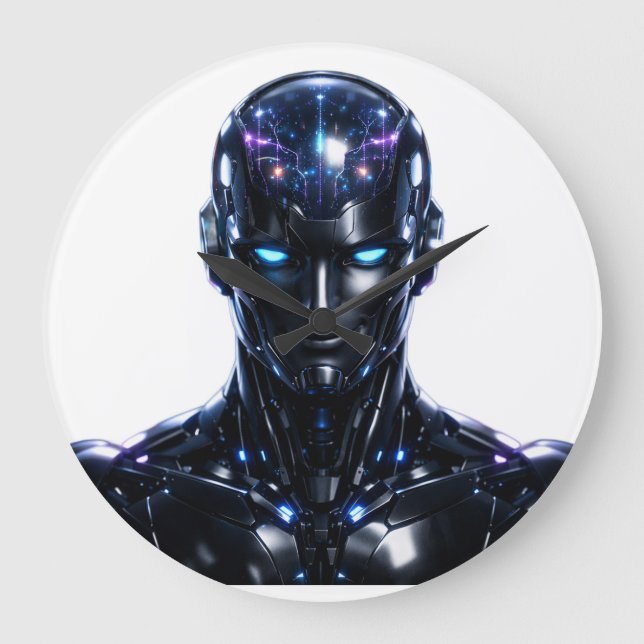 humanoid AI robot Reloj Große Wanduhr (Vorderseite)