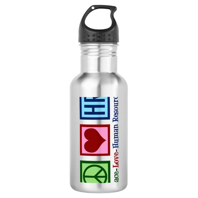Humanressourcen - Liebe für Frieden Edelstahlflasche (Vorderseite)