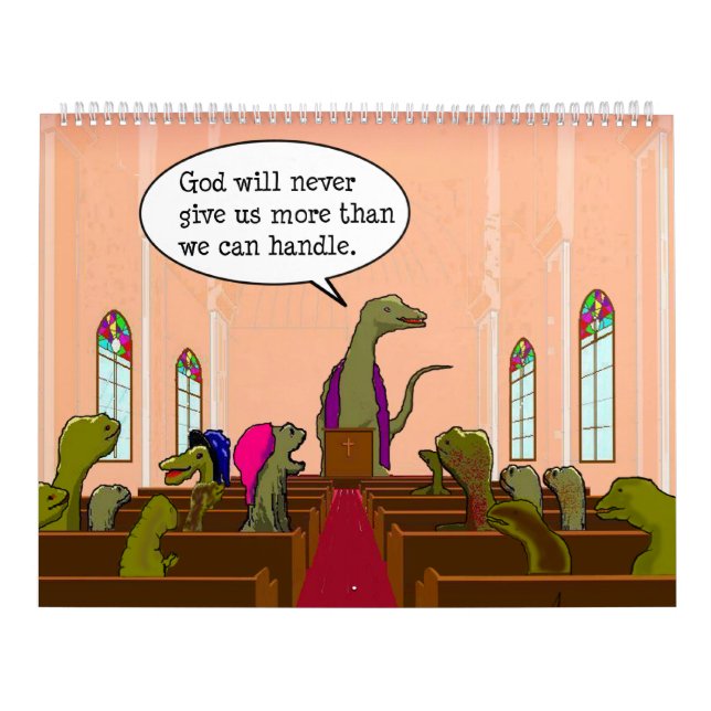 Humasaurus Dinosaurs Parody Modern Humans Cartoon Kalender (Titelbild)