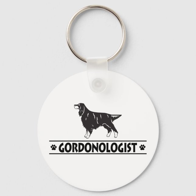 Humaufgeführt Gordon Setter Schlüsselanhänger (Vorderseite)