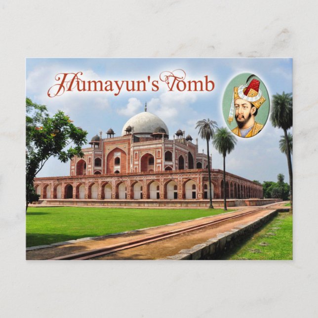 Humayun's Grab in Delhi, Indien Postkarte (Vorderseite)
