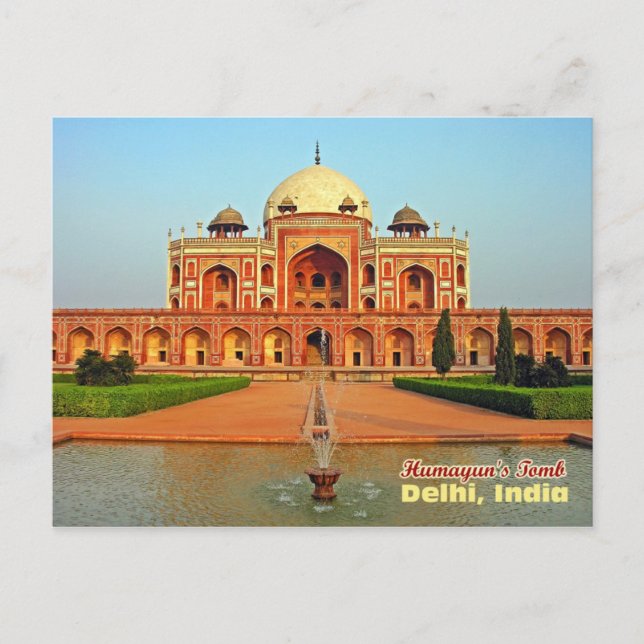 Humayun's Tomb and Garden, Delhi, Indien Postkarte (Vorderseite)
