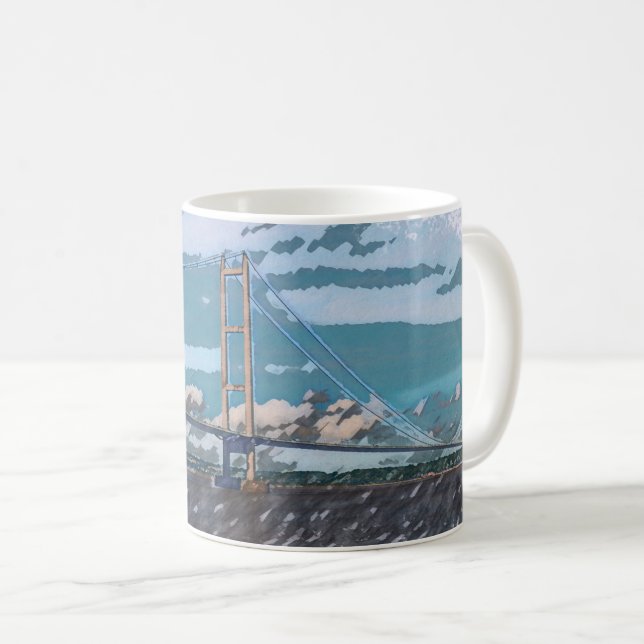 Humber Bridge Impressionistische Landschaft Kaffeetasse (VorderseiteRechts)
