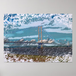 Humber Bridge Impressionistische Landschaft Poster