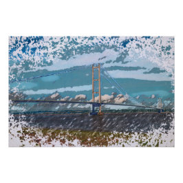 Humber Bridge Impressionistische Landschaft Poster