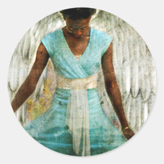 Humble Angel Runder Aufkleber