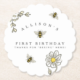 Humble Bee Birthday Party Custom Untersetzer
