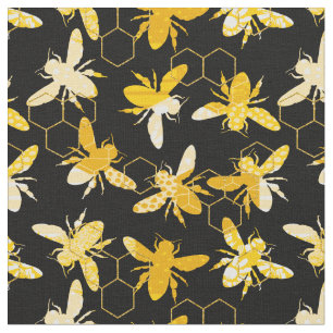 Humble Bee Honey Pattern Stoff