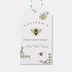Humble Bee Theme Yellow Black Gevor Tag Geschenkanhänger