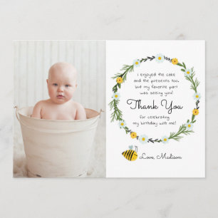 Humble Bee Themed Birthday Vielen Dank Karten