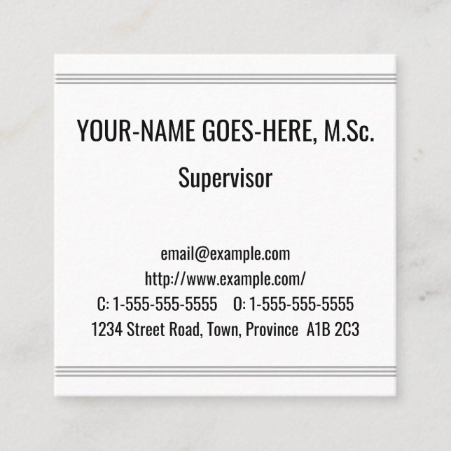 Humble Berufliche Visitenkarte (Vorderseite)