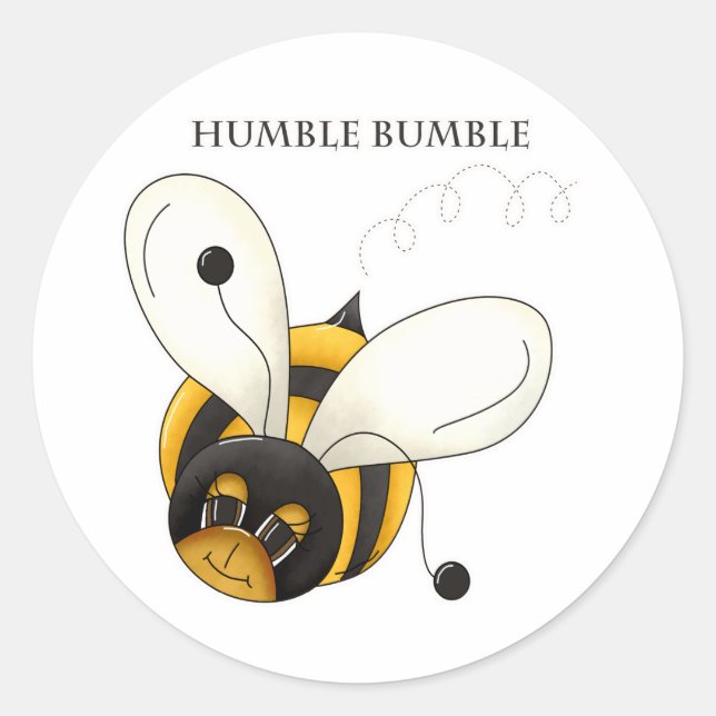 Humble Hummel Runder Aufkleber (Vorderseite)