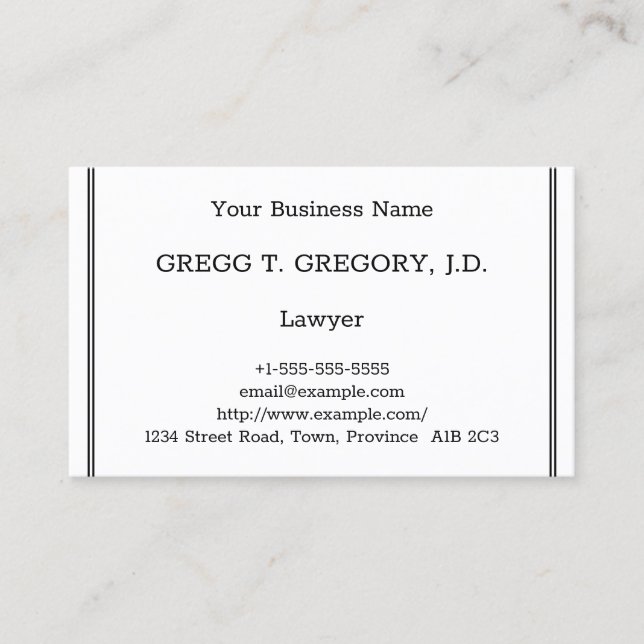 Humble Lawyer Business Card Visitenkarte (Vorderseite)