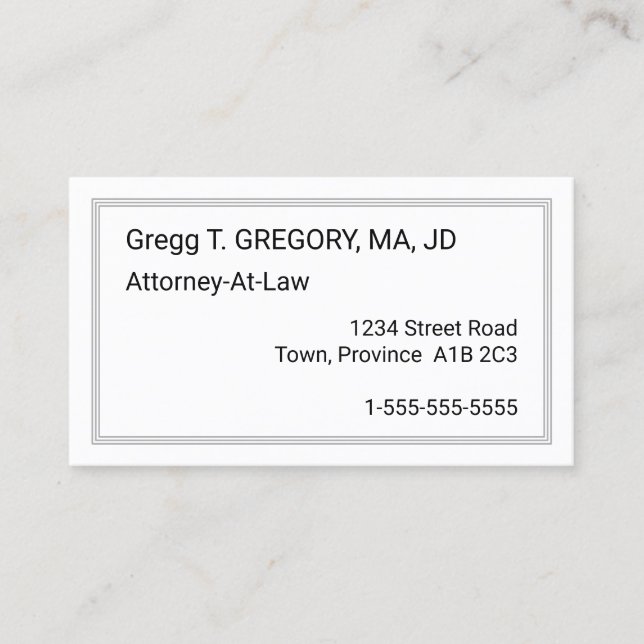 Humble, minimale Visitenkarte (Vorderseite)