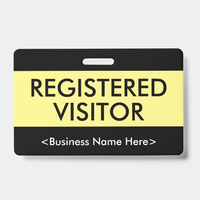 Humble "REGISTERED VISITOR"-Abzeichen Ausweis (Vorderseite)
