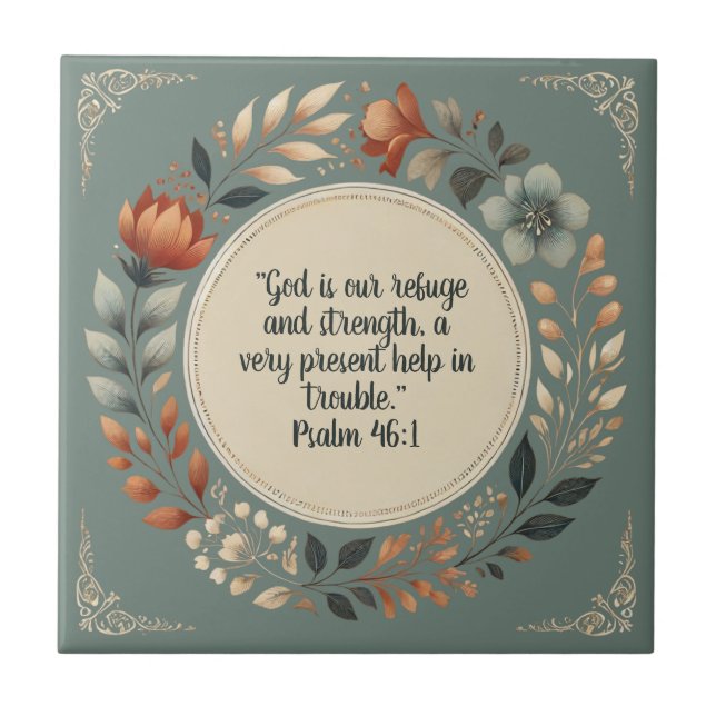 Humble Wreath Bible Verse anpassbar Fliese (Vorderseite)
