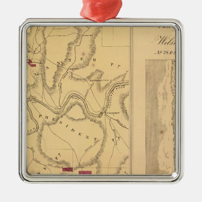 Humboldt-Bergbau u. Hinweis Co Silbernes Ornament (Vorne)