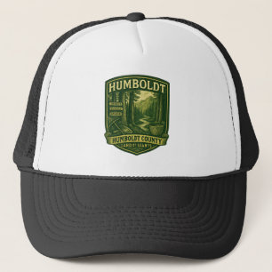 Humboldt County “Land der Riesen” Vintage-Abzeiche Truckerkappe