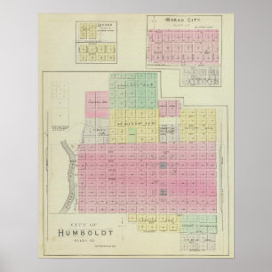 Humboldt, Moran City und Laharp, Kansas Poster
