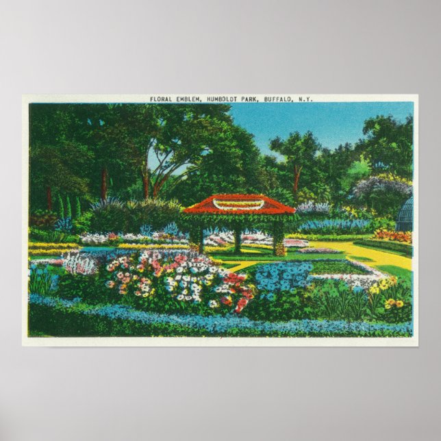 Humboldt Park Floral Emblem View Poster (Vorne)