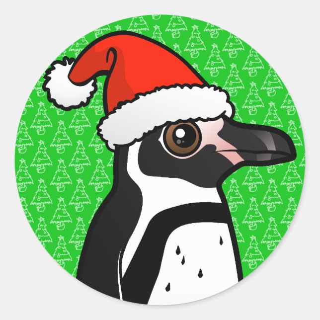 Humboldt Penguin Santa Runder Aufkleber (Vorderseite)