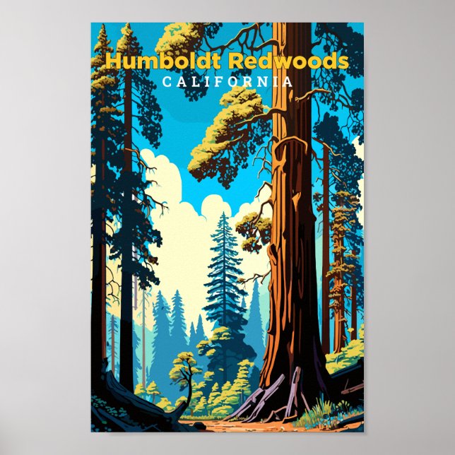 Humboldt Redwoods California Travel Art Vintag Poster (Vorne)