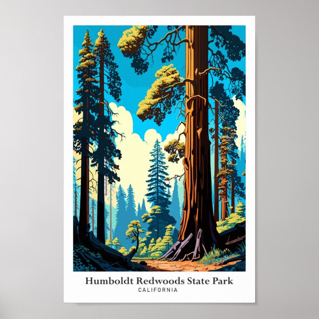 Humboldt Redwoods Staat Park Illustration Poster (Vorne)