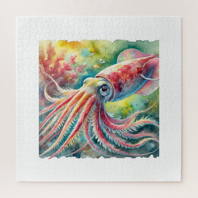 Humboldt squid 240824AREF112 - Watercolor Puzzle (Vertikal)