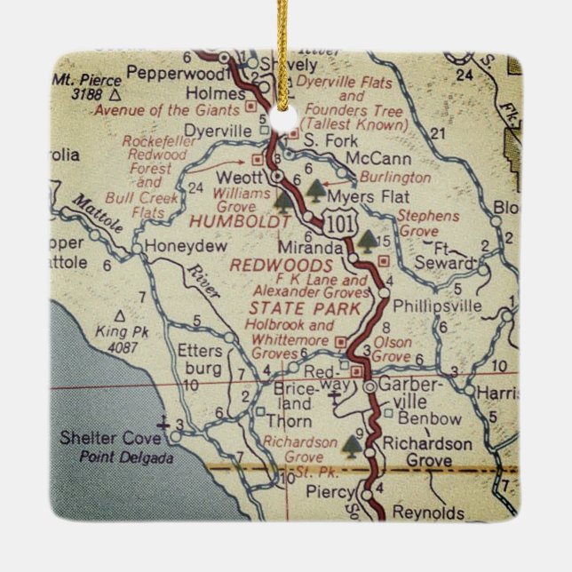 Humbolzen Redwood Staat Park Keramikornament (Rückseite)