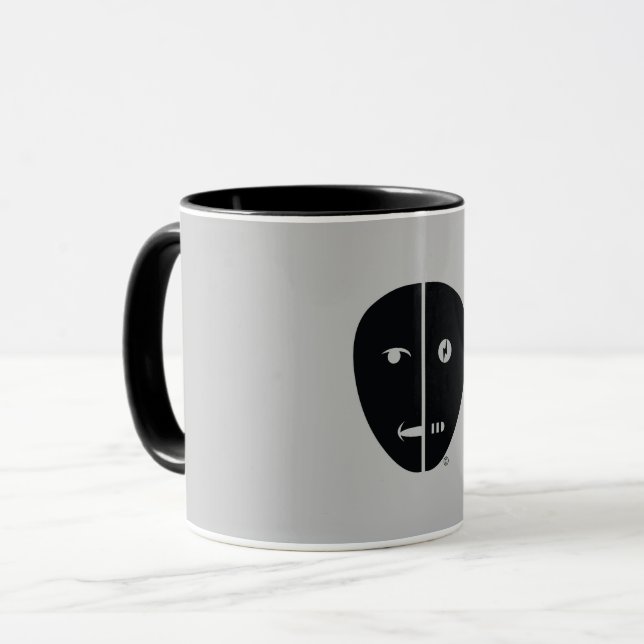 Humbot-Design mit grauer Rückseite Tasse (Vorderseite Links)