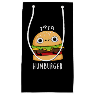 Humburger Funny Humming Burger Pun Dark BG Kleine Geschenktüte