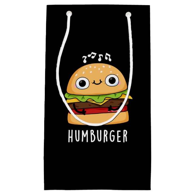Humburger Funny Humming Burger Pun Dark BG Kleine Geschenktüte (Vorderseite)